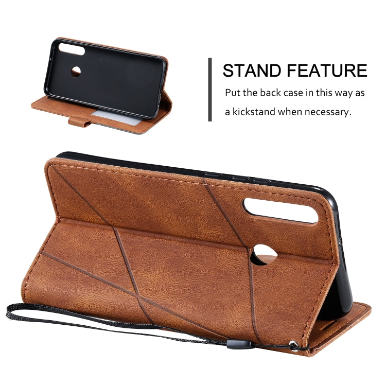 For Huawei P40 Lite E / Y7p / Honor 9C Skin Feel Splicing Horizontal Flip Leather Case with Holder & Card Slots & Wallet & Photo Frame