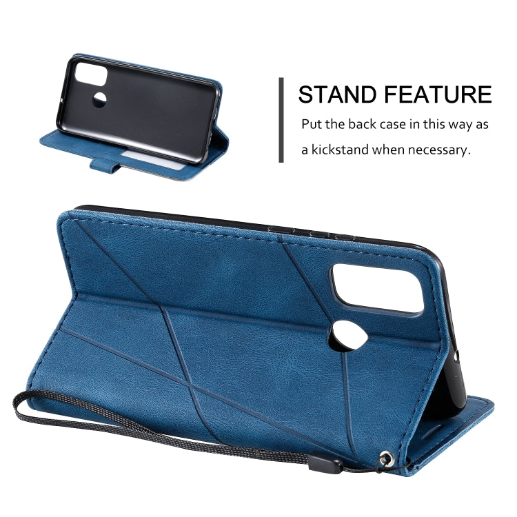 For Huawei P smart 2020 Skin Feel Splicing Horizontal Flip Leather Case with Holder & Card Slots & Wallet & Photo Frame