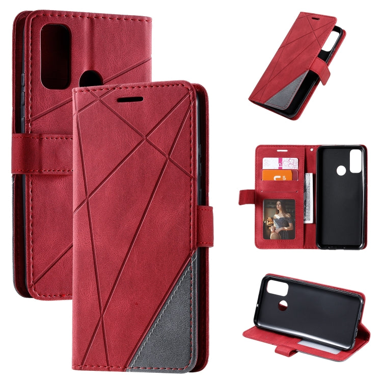 For Huawei P smart 2020 Skin Feel Splicing Horizontal Flip Leather Case with Holder & Card Slots & Wallet & Photo Frame