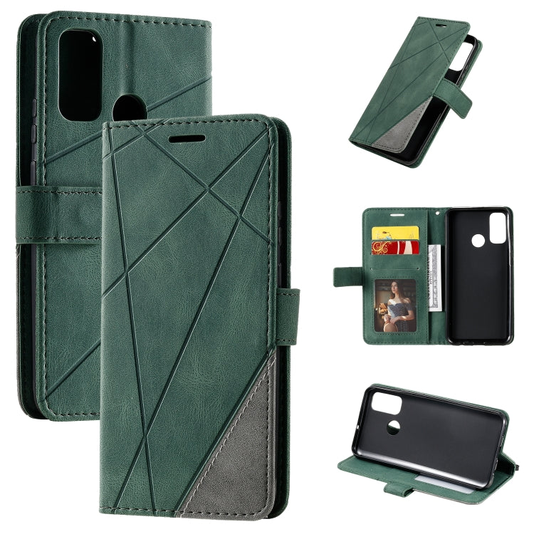 For Huawei P smart 2020 Skin Feel Splicing Horizontal Flip Leather Case with Holder & Card Slots & Wallet & Photo Frame