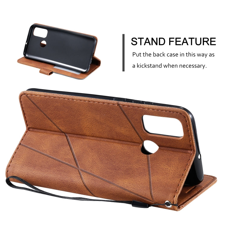 For Huawei P smart 2020 Skin Feel Splicing Horizontal Flip Leather Case with Holder & Card Slots & Wallet & Photo Frame
