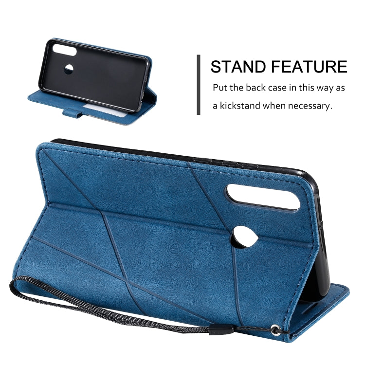 For Huawei Y6p Skin Feel Splicing Horizontal Flip Leather Case with Holder & Card Slots & Wallet & Photo Frame