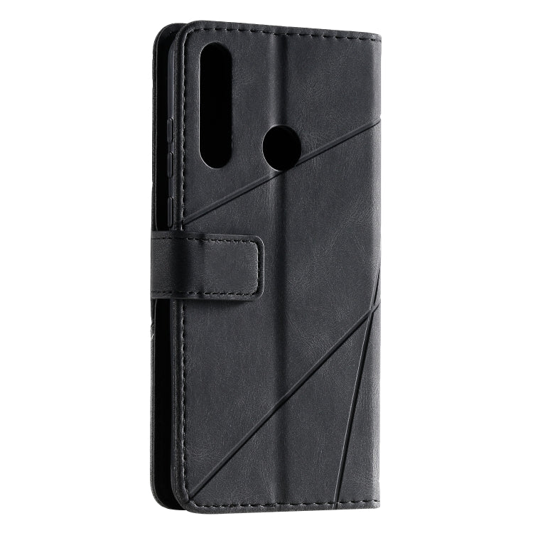 For Huawei Y6p Skin Feel Splicing Horizontal Flip Leather Case with Holder & Card Slots & Wallet & Photo Frame