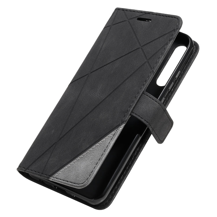 For Huawei Y6p Skin Feel Splicing Horizontal Flip Leather Case with Holder & Card Slots & Wallet & Photo Frame