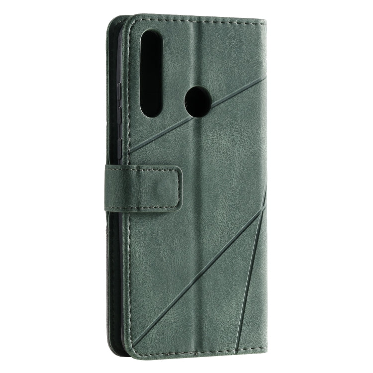 For Huawei Y6p Skin Feel Splicing Horizontal Flip Leather Case with Holder & Card Slots & Wallet & Photo Frame