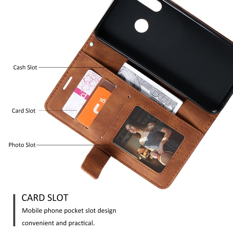 For Huawei Y6p Skin Feel Splicing Horizontal Flip Leather Case with Holder & Card Slots & Wallet & Photo Frame