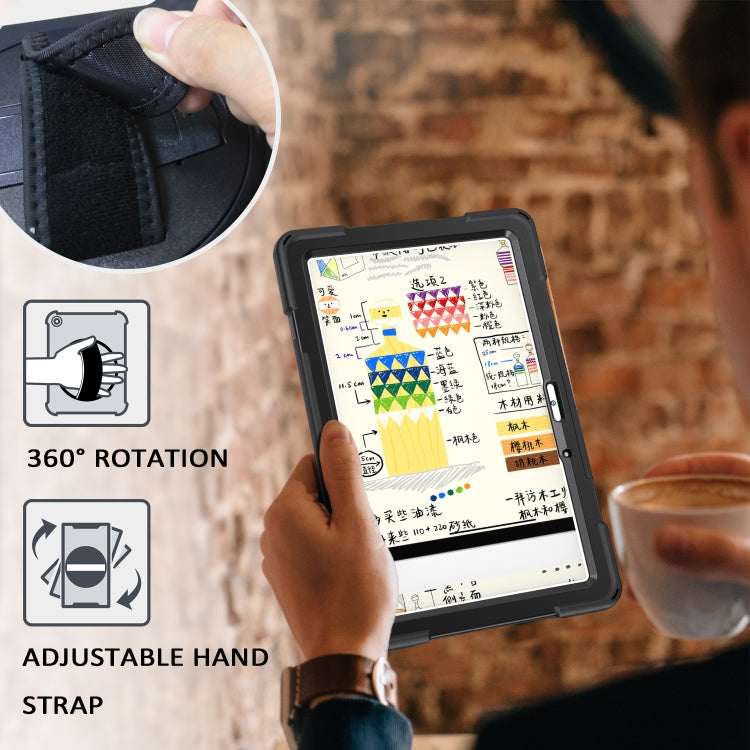 For Huawei MatePad 10.4 Shockproof Colorful Silicone + PC Protective Case with Holder & Hand Grip Strap