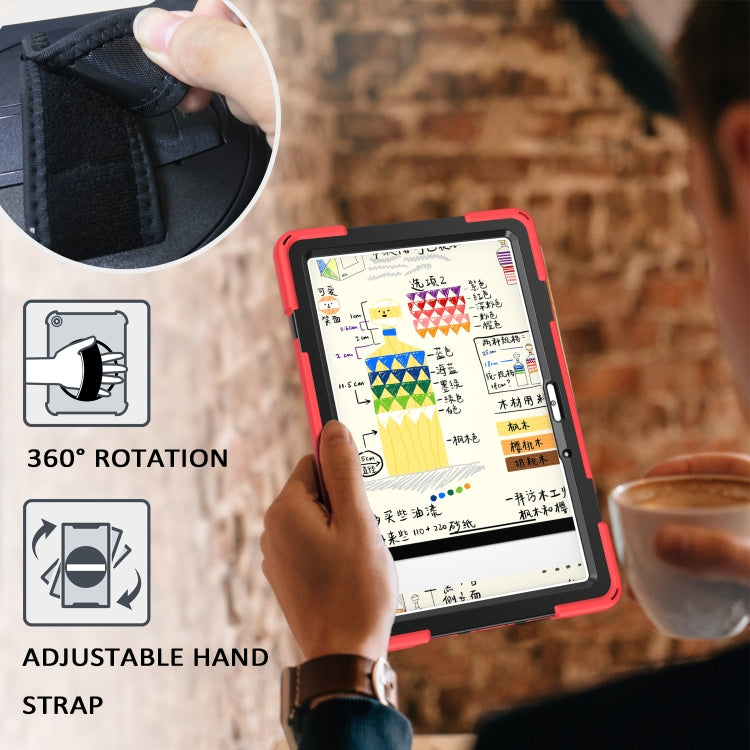 For Huawei MatePad 10.4 Shockproof Colorful Silicone + PC Protective Case with Holder & Hand Grip Strap