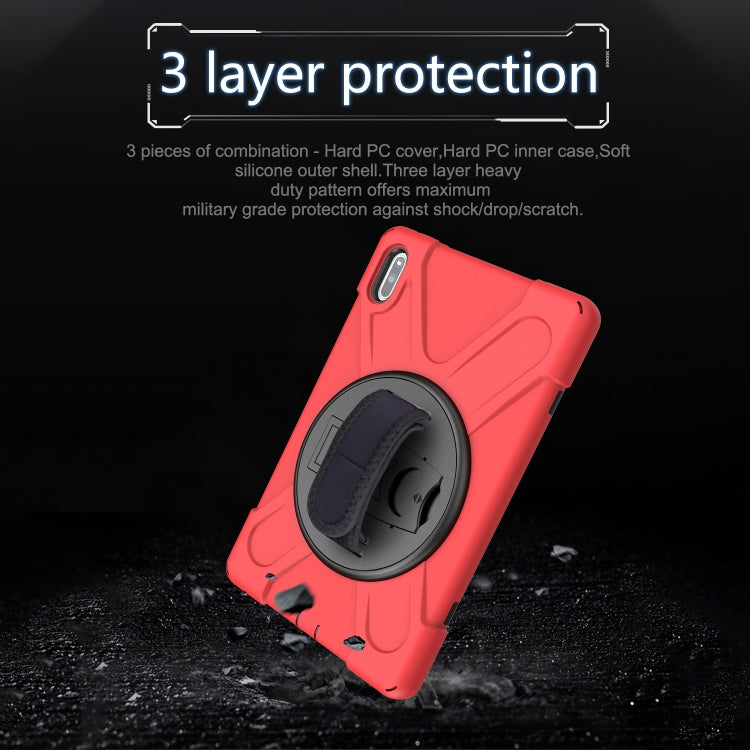 For Huawei MatePad 10.4 Shockproof Colorful Silicone + PC Protective Case with Holder & Hand Grip Strap
