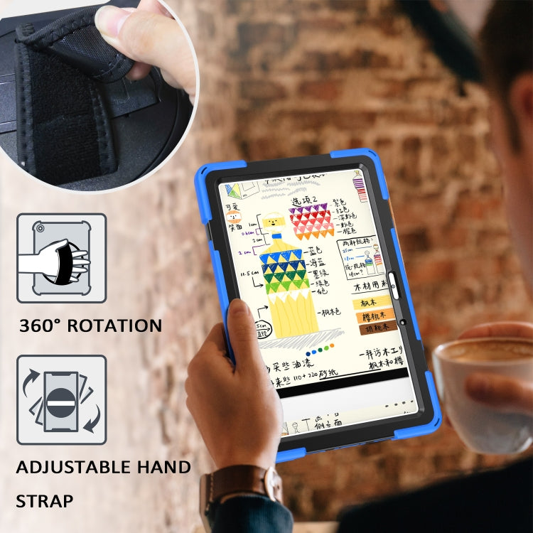 For Huawei MatePad 10.4 Shockproof Colorful Silicone + PC Protective Case with Holder & Hand Grip Strap