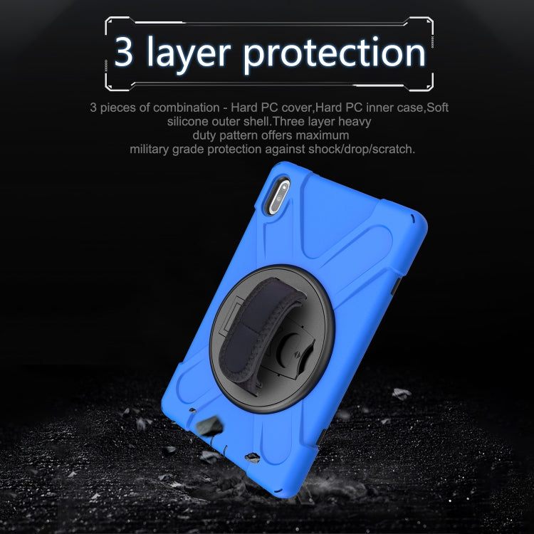 For Huawei MatePad 10.4 Shockproof Colorful Silicone + PC Protective Case with Holder & Hand Grip Strap