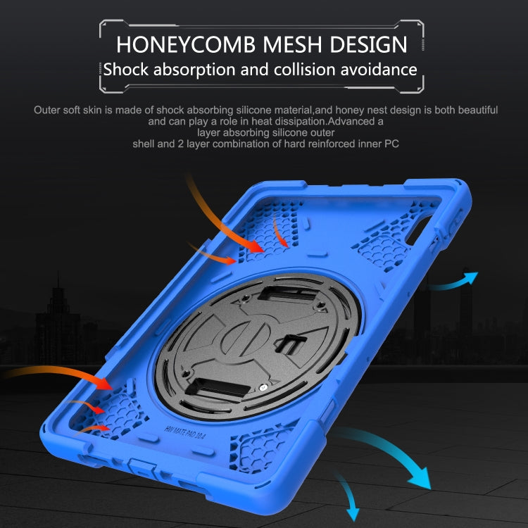 For Huawei MatePad 10.4 Shockproof Colorful Silicone + PC Protective Case with Holder & Hand Grip Strap