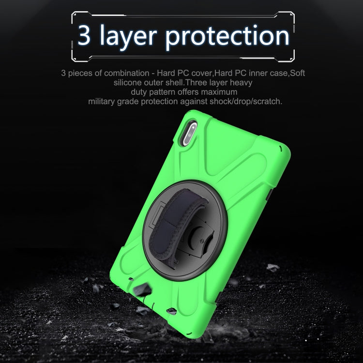 For Huawei MatePad 10.4 Shockproof Colorful Silicone + PC Protective Case with Holder & Hand Grip Strap
