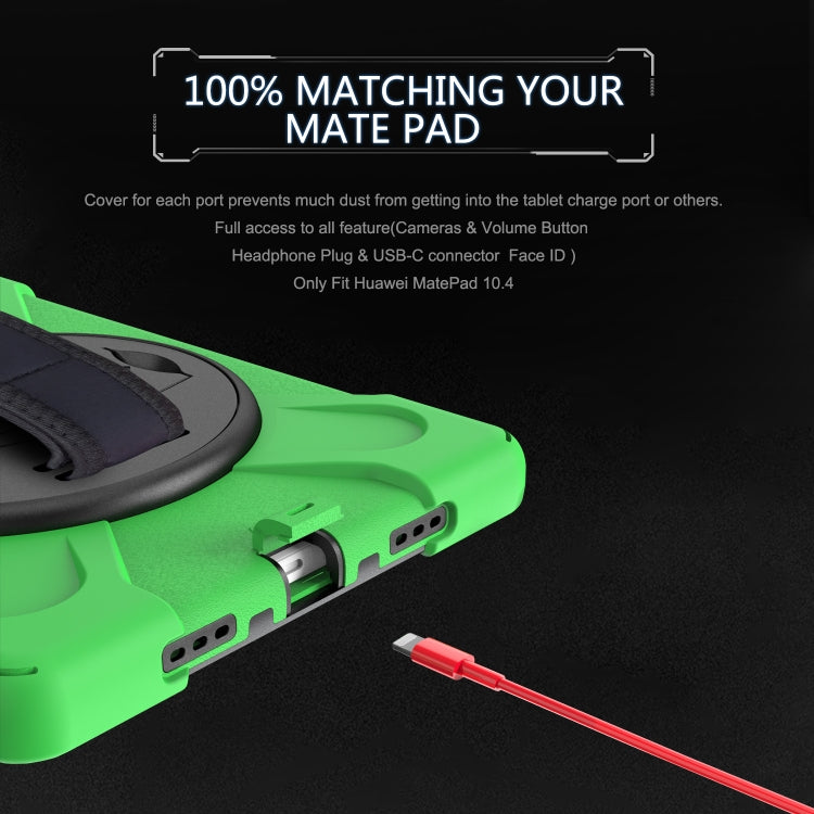 For Huawei MatePad 10.4 Shockproof Colorful Silicone + PC Protective Case with Holder & Hand Grip Strap