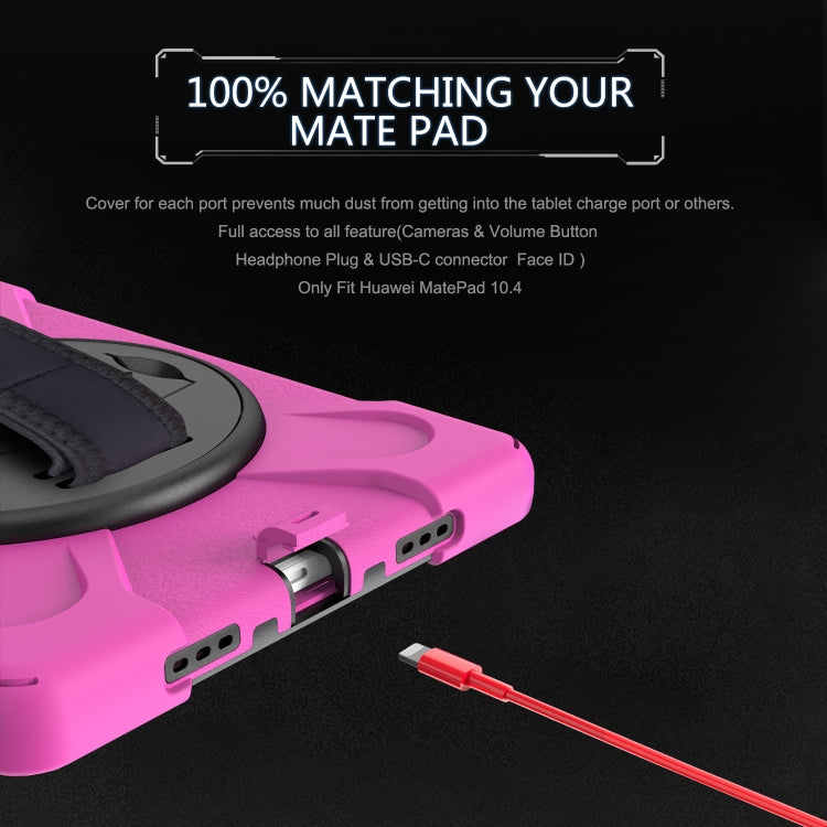 For Huawei MatePad 10.4 Shockproof Colorful Silicone + PC Protective Case with Holder & Hand Grip Strap