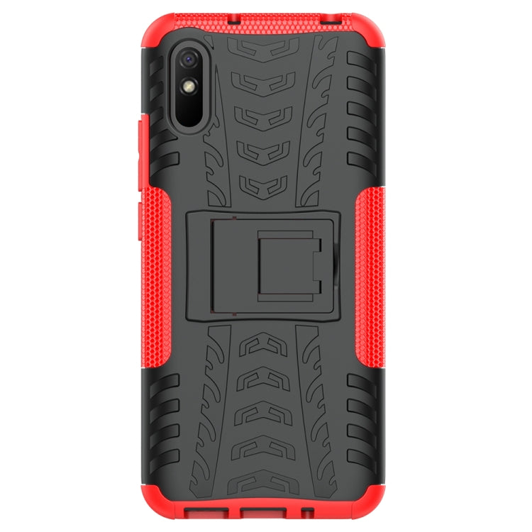 For Xiaomi Redmi 9A Tire Texture Shockproof TPU+PC Protective Case with Holder