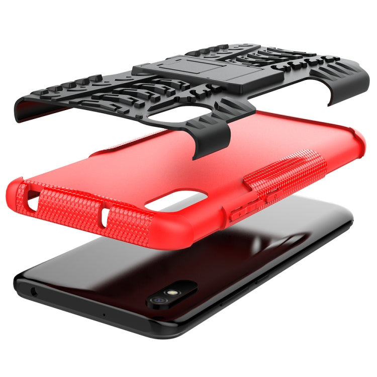 For Xiaomi Redmi 9A Tire Texture Shockproof TPU+PC Protective Case with Holder