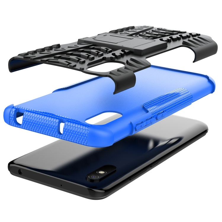 For Xiaomi Redmi 9A Tire Texture Shockproof TPU+PC Protective Case with Holder