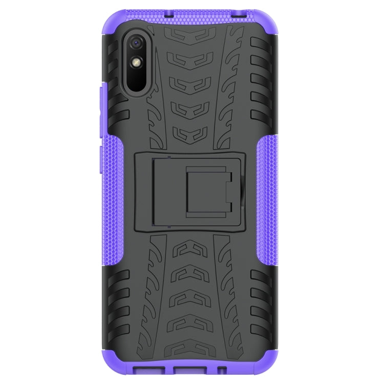 For Xiaomi Redmi 9A Tire Texture Shockproof TPU+PC Protective Case with Holder