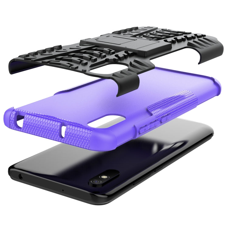 For Xiaomi Redmi 9A Tire Texture Shockproof TPU+PC Protective Case with Holder