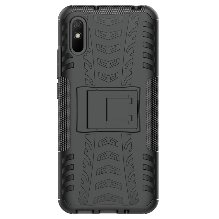 For Xiaomi Redmi 9A Tire Texture Shockproof TPU+PC Protective Case with Holder