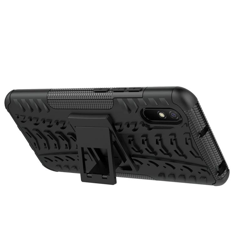 For Xiaomi Redmi 9A Tire Texture Shockproof TPU+PC Protective Case with Holder