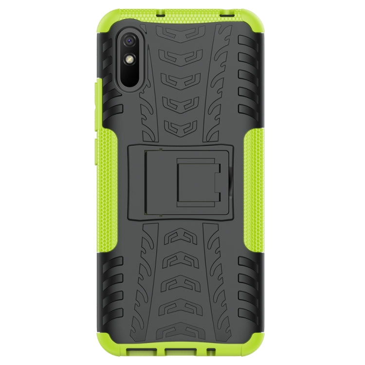 For Xiaomi Redmi 9A Tire Texture Shockproof TPU+PC Protective Case with Holder