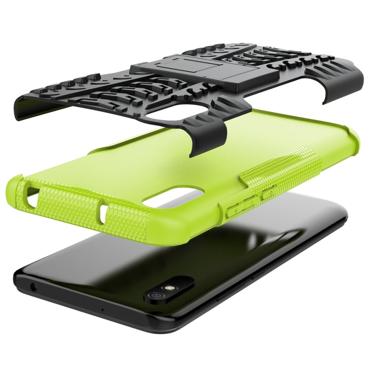 For Xiaomi Redmi 9A Tire Texture Shockproof TPU+PC Protective Case with Holder