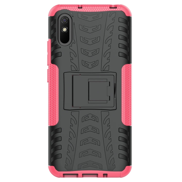 For Xiaomi Redmi 9A Tire Texture Shockproof TPU+PC Protective Case with Holder