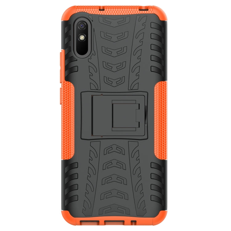 For Xiaomi Redmi 9A Tire Texture Shockproof TPU+PC Protective Case with Holder