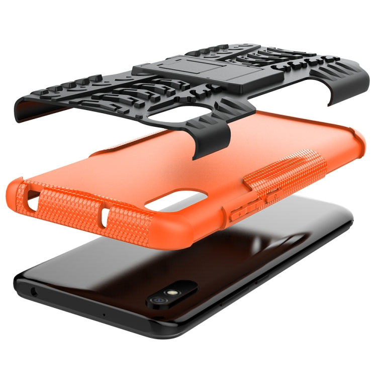 For Xiaomi Redmi 9A Tire Texture Shockproof TPU+PC Protective Case with Holder