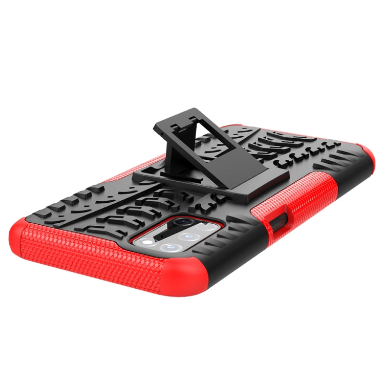 For OPPO A52 / A72 / A92 Tire Texture Shockproof TPU+PC Protective Case with Holder