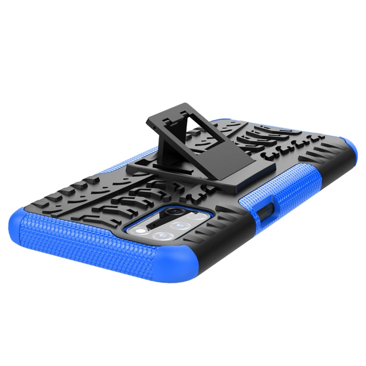 For OPPO A52 / A72 / A92 Tire Texture Shockproof TPU+PC Protective Case with Holder