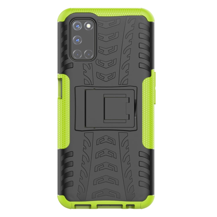 For OPPO A52 / A72 / A92 Tire Texture Shockproof TPU+PC Protective Case with Holder