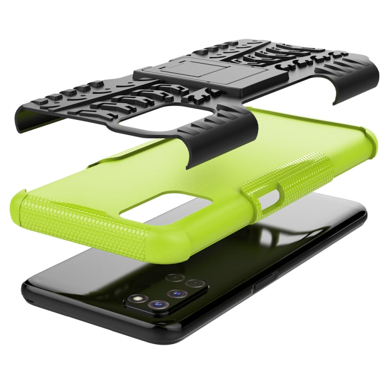 For OPPO A52 / A72 / A92 Tire Texture Shockproof TPU+PC Protective Case with Holder