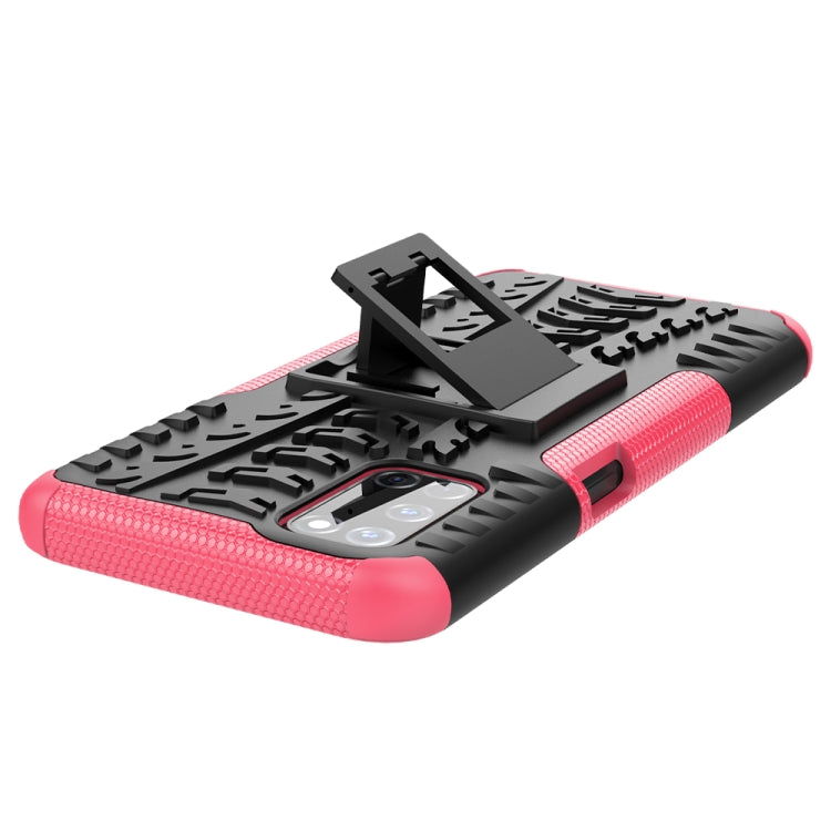 For OPPO A52 / A72 / A92 Tire Texture Shockproof TPU+PC Protective Case with Holder