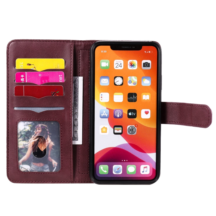 For iPhone 11 Pro Max Multifunctional Magnetic Copper Buckle Horizontal Flip Solid Color Leather Case with 10 Card Slots & Wallet & Holder & Photo Frame