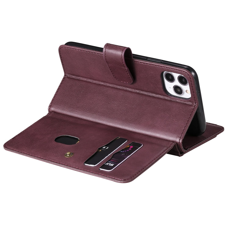 For iPhone 11 Pro Max Multifunctional Magnetic Copper Buckle Horizontal Flip Solid Color Leather Case with 10 Card Slots & Wallet & Holder & Photo Frame