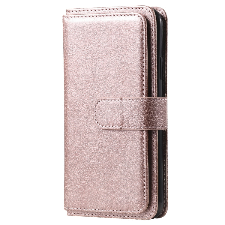 For iPhone 11 Pro Max Multifunctional Magnetic Copper Buckle Horizontal Flip Solid Color Leather Case with 10 Card Slots & Wallet & Holder & Photo Frame