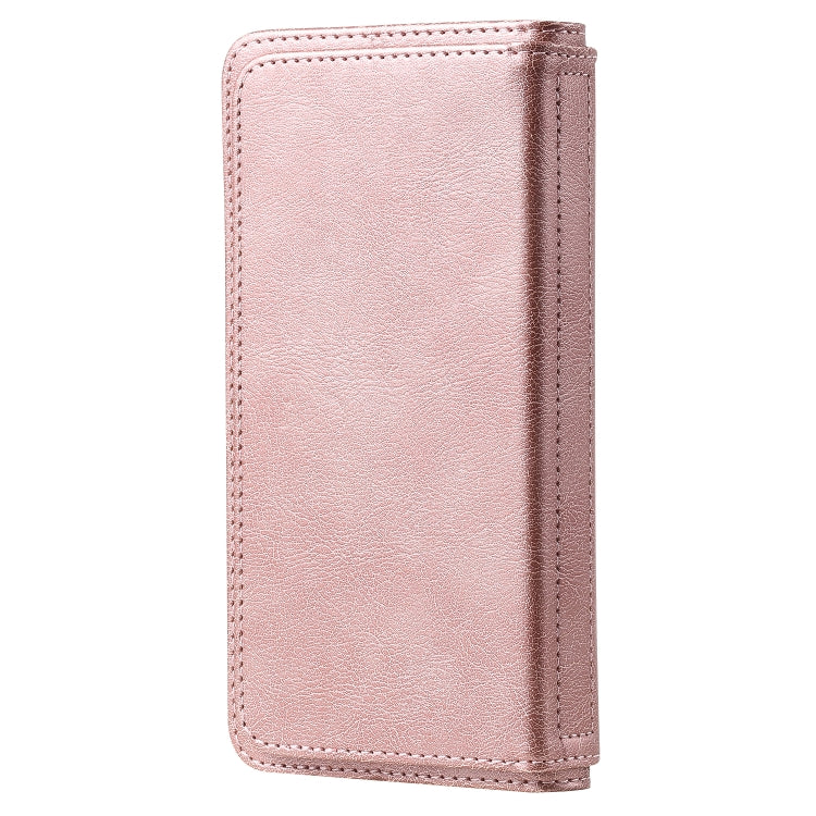 For iPhone 11 Pro Max Multifunctional Magnetic Copper Buckle Horizontal Flip Solid Color Leather Case with 10 Card Slots & Wallet & Holder & Photo Frame