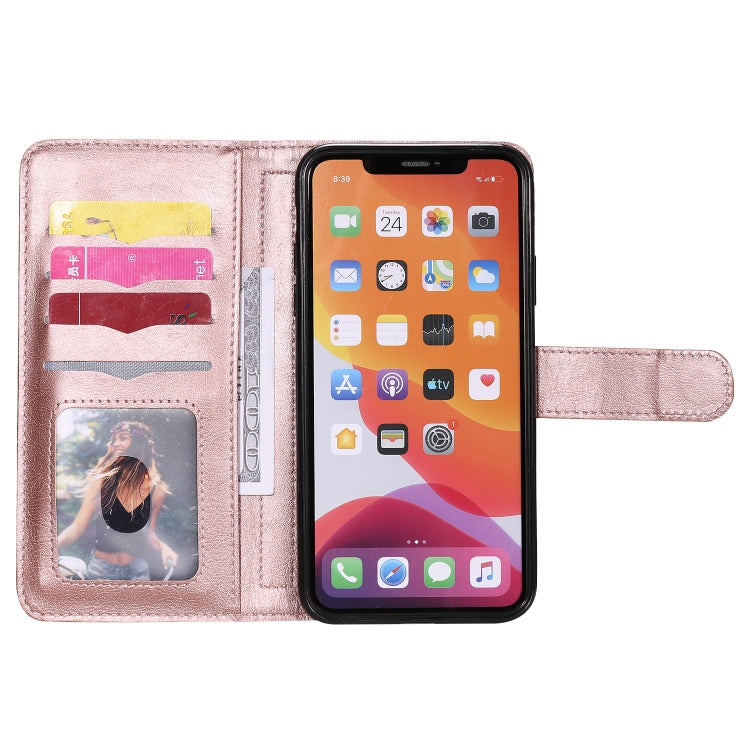For iPhone 11 Pro Max Multifunctional Magnetic Copper Buckle Horizontal Flip Solid Color Leather Case with 10 Card Slots & Wallet & Holder & Photo Frame