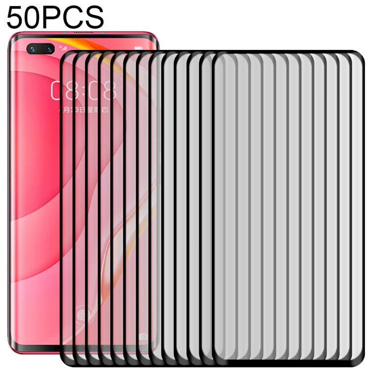 For Huawei Nova 7 Pro 50 PCS 3D Curved Silk-screen PET Full Coverage Protective Film(Black)