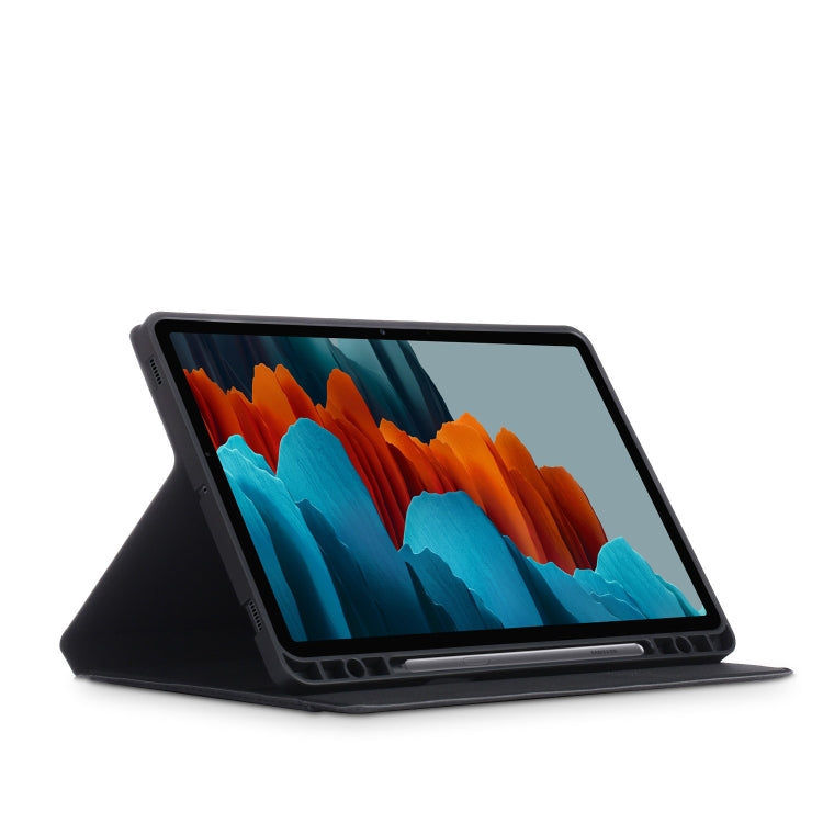 For Samsung Galaxy Tab S8 / Galaxy Tab S7 T870/T875 TPU Front Support Horizontal Flip Leather Case with Holder & Pen Slot & Sleep / Wake-up Function