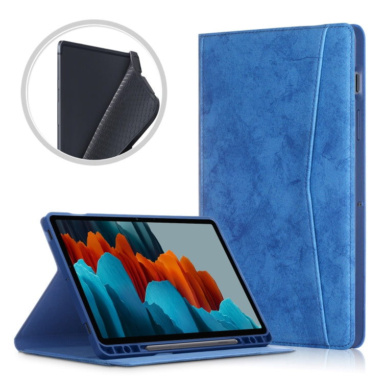 For Samsung Galaxy Tab S8 / Galaxy Tab S7 T870/T875 TPU Front Support Horizontal Flip Leather Case with Holder & Pen Slot & Sleep / Wake-up Function