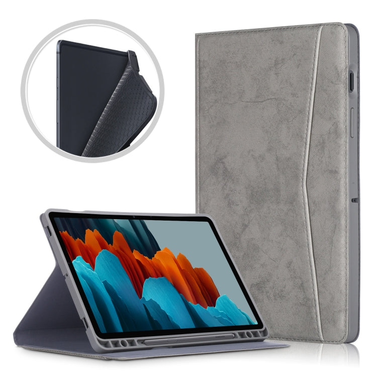 For Samsung Galaxy Tab S8 / Galaxy Tab S7 T870/T875 TPU Front Support Horizontal Flip Leather Case with Holder & Pen Slot & Sleep / Wake-up Function