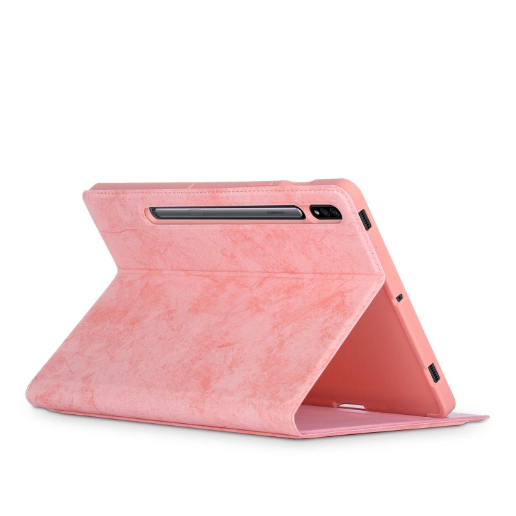 For Samsung Galaxy Tab S8 / Galaxy Tab S7 T870/T875 TPU Front Support Horizontal Flip Leather Case with Holder & Pen Slot & Sleep / Wake-up Function