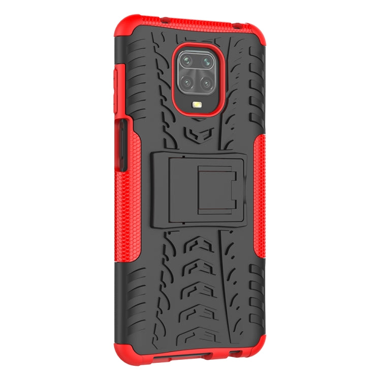 For Xiaomi Redmi Note 9S / 9 Pro / 9 Pro Max Tire Texture Shockproof TPU + PC Protective Case with Holder