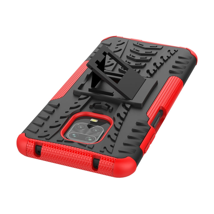 For Xiaomi Redmi Note 9S / 9 Pro / 9 Pro Max Tire Texture Shockproof TPU + PC Protective Case with Holder