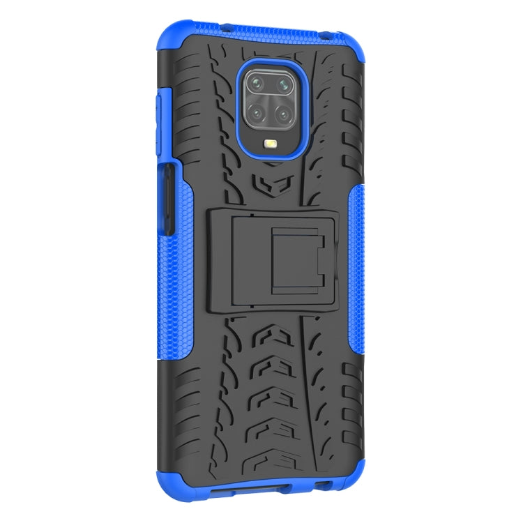 For Xiaomi Redmi Note 9S / 9 Pro / 9 Pro Max Tire Texture Shockproof TPU + PC Protective Case with Holder