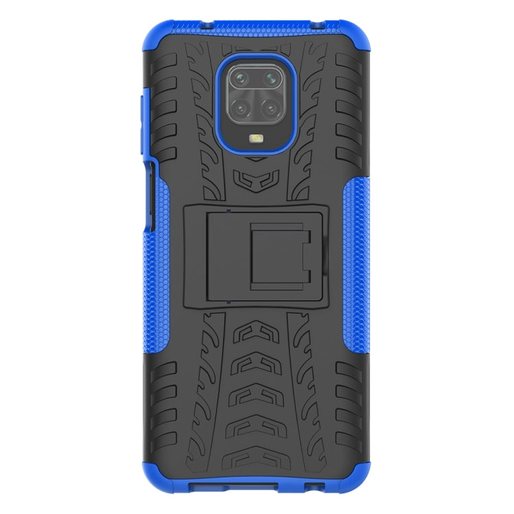 For Xiaomi Redmi Note 9S / 9 Pro / 9 Pro Max Tire Texture Shockproof TPU + PC Protective Case with Holder